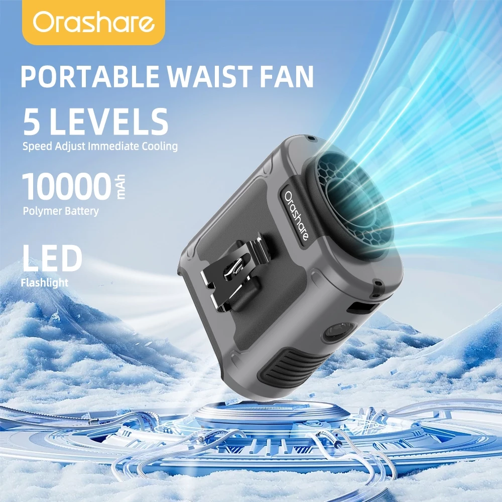 Orashare K50 Portable Fan with Multiple Settings and Lighting