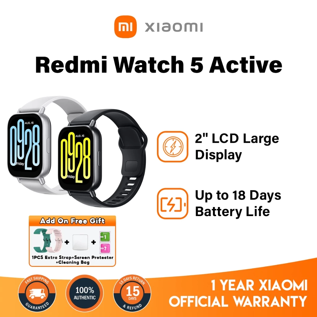 Xiaomi Redmi Watch 5 Active 2inch LCD Display Clear Calling 5ATM Alexa Built In